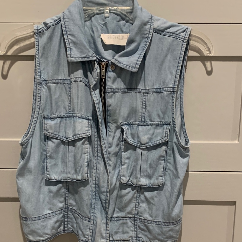 BB Dakota Light Blue Denim Utility Vest small